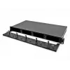 DeLOCK 19-tolline fiiberoptiline HD patch-paneel 1U must metallist rack-kinnitus