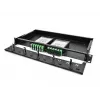 DeLOCK 19-tolline fiiberoptiline HD patch-paneel 1U must metallist rack-kinnitus