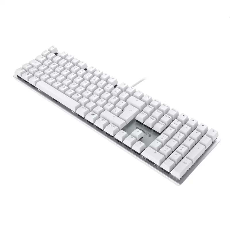 CHERRY KC 200 MX klaviatuur universaalne USB QWERTZ saksa hõbedane, valge
