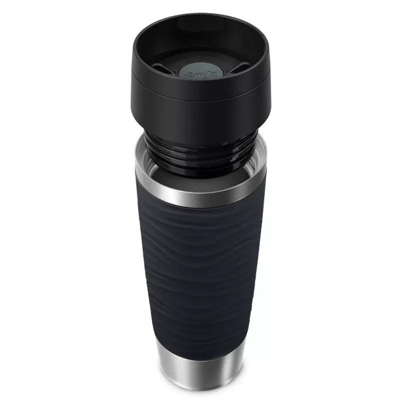 EMSA Travel Mug Waves Grande 500 ml Must, Roostevaba teras