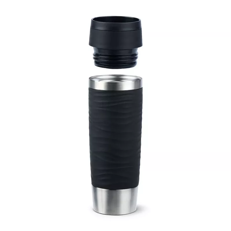 EMSA Travel Mug Waves Grande 500 ml Must, Roostevaba teras