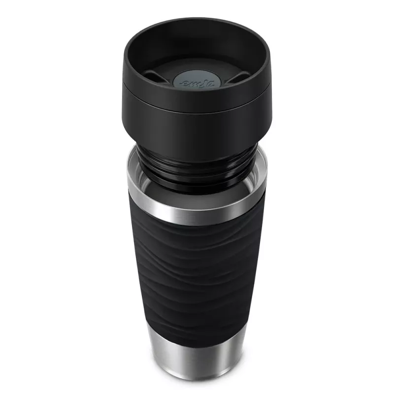 EMSA Travel Mug Waves 360 ml must roostevabast terasest reisikruus