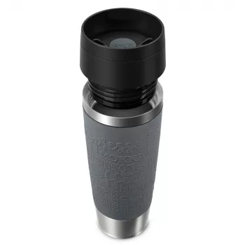 Reisikruus EMSA Classic Grande 500 ml — Hall roostevaba teras, silikoonkate, polüpropüleenist kaas, Ø 8,3 cm × 240 mm
