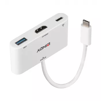 Lindy USB 3.2 USB-C HDMI-muundur koos USB Type-A pordi ja toiteedastusega