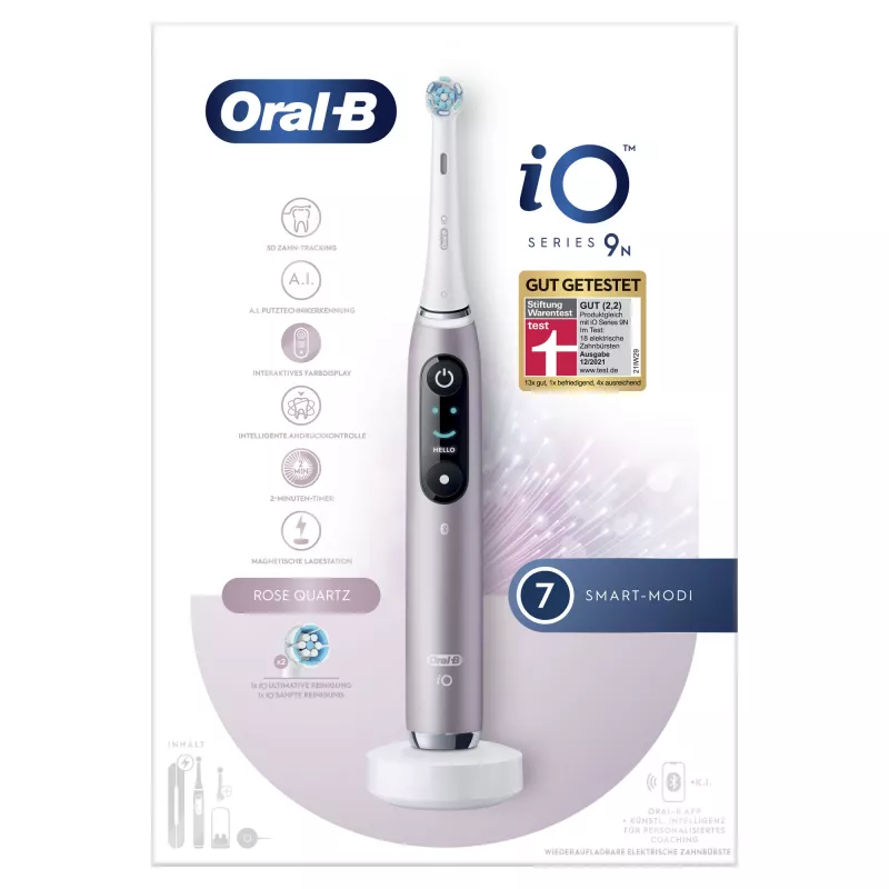 Oral-B iO Series 9n täiskasvanute pöörlev-võnkuv hambahari Roosa