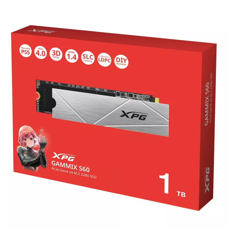 SSD-ketas ADATA 1 TB M.2 PCI Express 4.0 NVMe GAMMIX S60