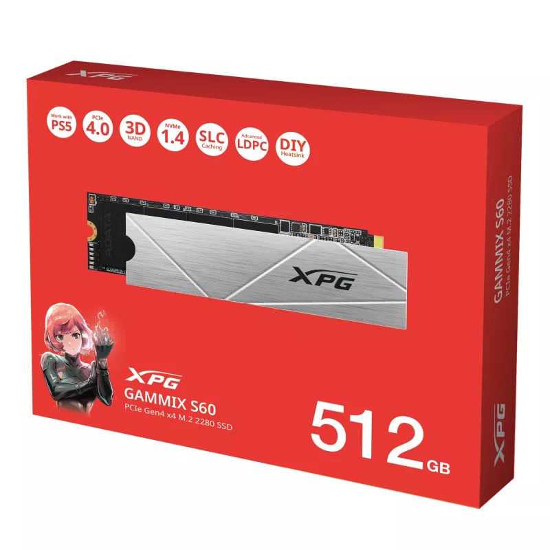 SSD-ketas ADATA 512 GB M.2 PCI Express 4.0 NVMe GAMMIX S60
