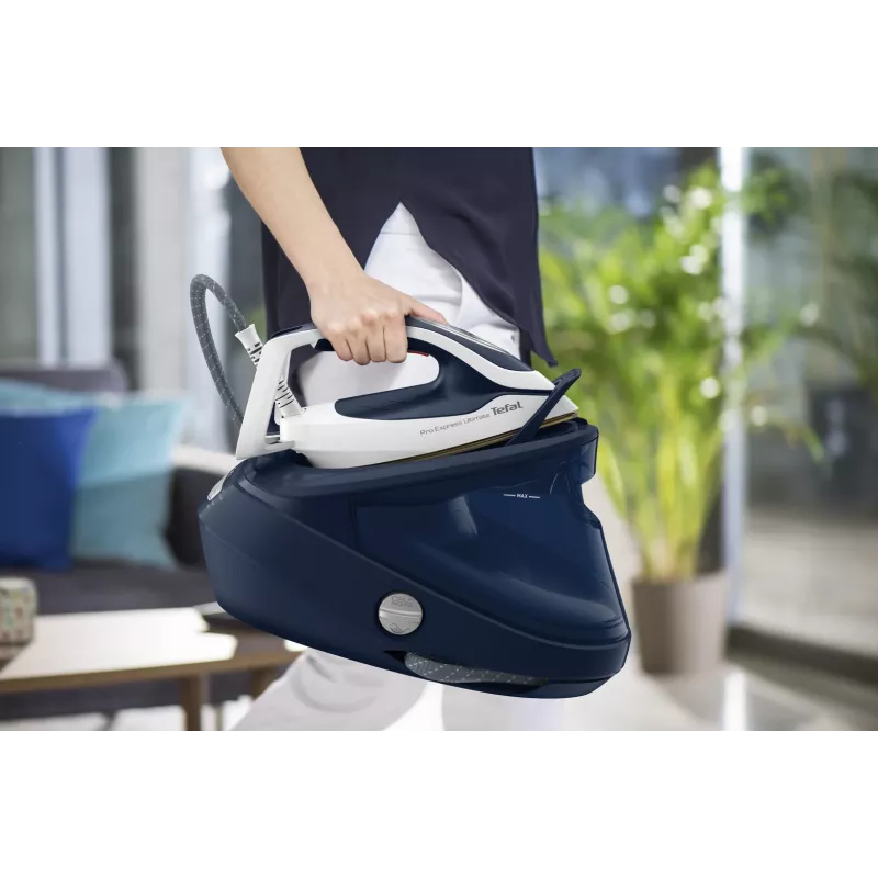 Tefal Pro Express Ultimate II GV9720 1.2 L Durilium Airglide Autoclean Ultra Thin soleplate Blue, Valge