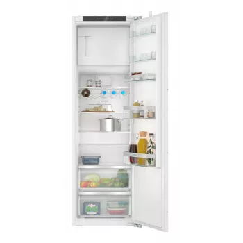Sisseehitatud kombikülmik Siemens iQ300 KI82LVFE0 — 280 L kogumaht, 246 L külmik, 34 L ülemine sügavkülmik, valge, parempoolse uksehingega