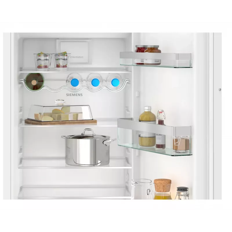 Sisseehitatud kombikülmik Siemens iQ300 KI82LVFE0 — 280 L kogumaht, 246 L külmik, 34 L ülemine sügavkülmik, valge, parempoolse uksehingega