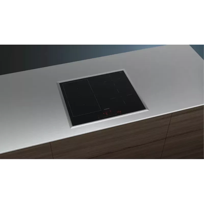 Induktsioonpliit Siemens iQ500 ED64RHSB1E 4 tsooniga sisseehitatav 60 cm must/roostevaba teras puutjuhtimine
