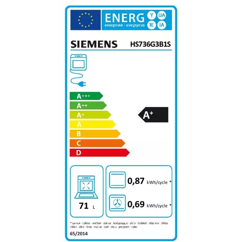 Siemens HS736G3B1 ahi 71 L Must, Roostevaba teras