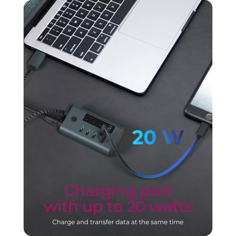 ICY BOX IB-HUB1454-C31 USB 3.2 Gen 1 (3.1 Gen 1) USB-C 10000 Mbit/s Sinine, Hall