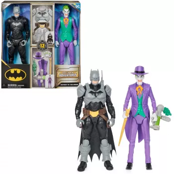 DC Comics, Batman Adventures, Batman vs The Joker tegevuskujude komplekt, 2 figuuri, 12 raudrüü aksessuaari, 12-tolline superkangelase laste mänguasi poistele ja tüdrukutele