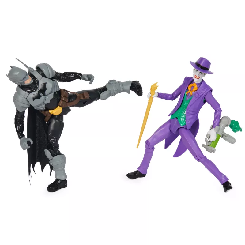 DC Comics, Batman Adventures, Batman vs The Joker tegevuskujude komplekt, 2 figuuri, 12 raudrüü aksessuaari, 12-tolline superkangelase laste mänguasi poistele ja tüdrukutele