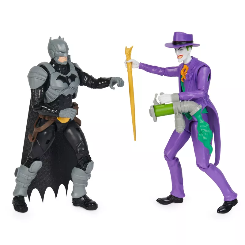 DC Comics, Batman Adventures, Batman vs The Joker tegevuskujude komplekt, 2 figuuri, 12 raudrüü aksessuaari, 12-tolline superkangelase laste mänguasi poistele ja tüdrukutele