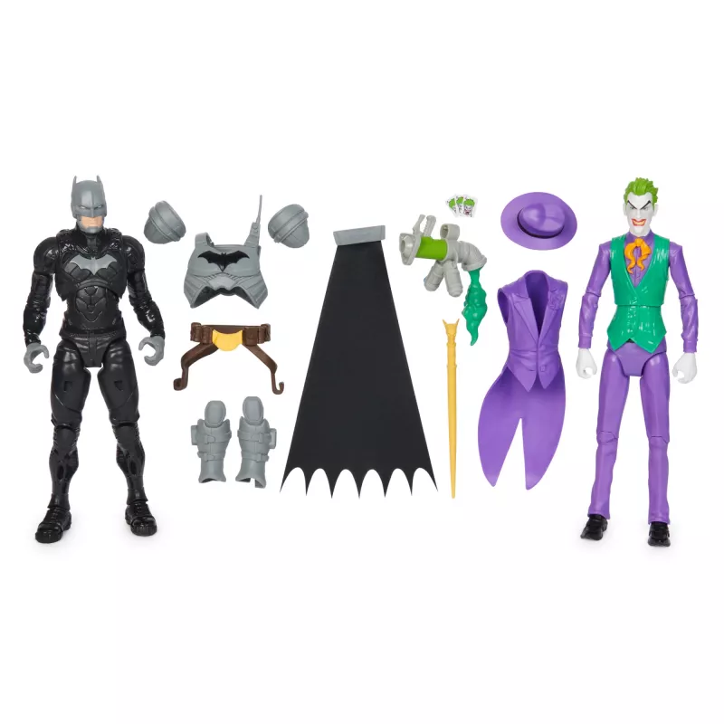 DC Comics, Batman Adventures, Batman vs The Joker tegevuskujude komplekt, 2 figuuri, 12 raudrüü aksessuaari, 12-tolline superkangelase laste mänguasi poistele ja tüdrukutele