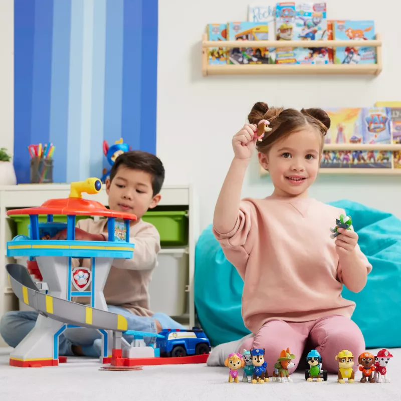 PAW Patrol, 10. aastapäev, Kõik käpad tekil mängufiguuride kinkekomplekt 10 kogutava tegevusfiguuriga, laste mänguasjad alates 3. eluaastast