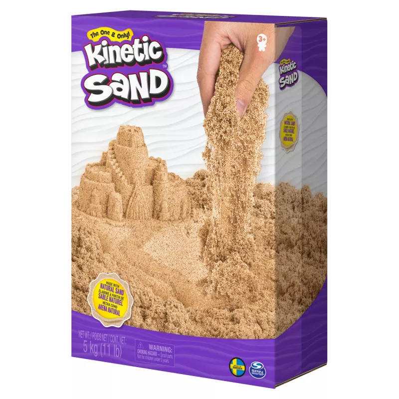 Kinetic Sand, 11 naela (5 kg) looduslikult pruuni värvi mänguliiv kunsti ja käsitöö jaoks, liivakasti, Amazoni eksklusiiv (pakend võib erineda), vormitavad sensoorsed mänguasjad alates 3. eluaastast
