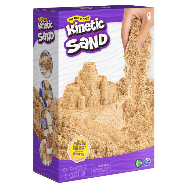 Kinetic Sand, 11 naela (5 kg) looduslikult pruuni värvi mänguliiv kunsti ja käsitöö jaoks, liivakasti, Amazoni eksklusiiv (pakend võib erineda), vormitavad sensoorsed mänguasjad alates 3. eluaastast