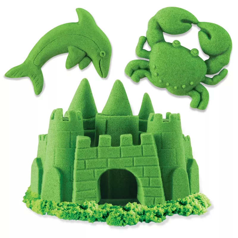 Kinetic Sand, 2 naela rohelist mänguliiva, vormitavad sensoorsed mänguasjad lastele, korduvsuletav kott (pakend võib erineda), alates 3. eluaastast