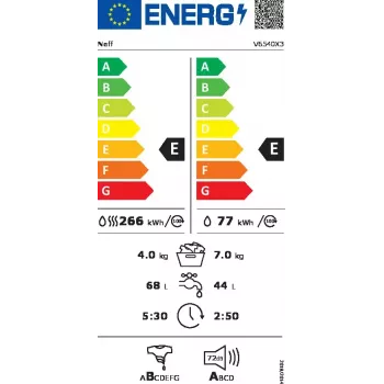Neff V6540X3 pesumasin-kuivati sisseehitatav eestlaetav valge
