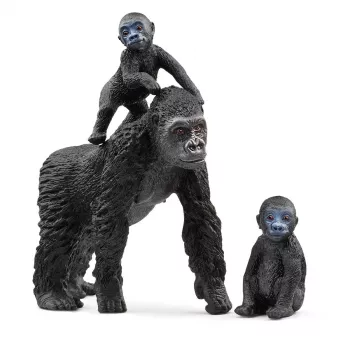 schleich WILD LIFE Gorillaperepere, 3 a, Džungel, Metsloomad / seiklusmänguasjad, Must, Hall