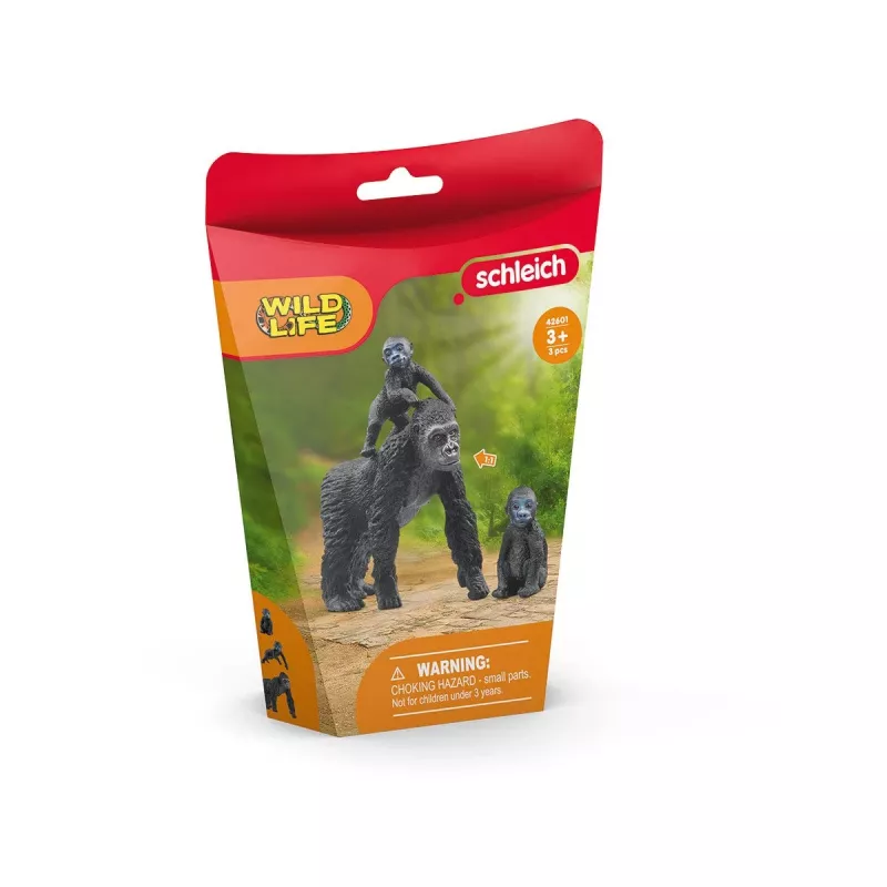 schleich WILD LIFE Gorillaperepere, 3 a, Džungel, Metsloomad / seiklusmänguasjad, Must, Hall