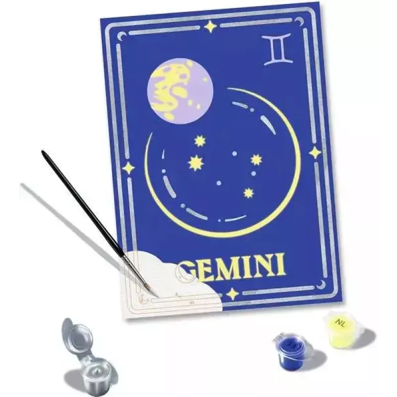 Värvimiskomplekt numbrite järgi Ravensburger CreArt Gemini tähtkuju märk — Ravensburgeri värvimiskomplekt (mudel 23742)