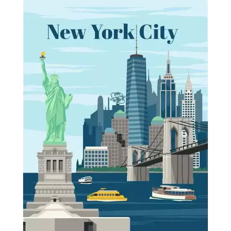 Värvimiskomplekt Ravensburger CreArt — Värviline New York (värvi-numbrite-järgi komplekt)