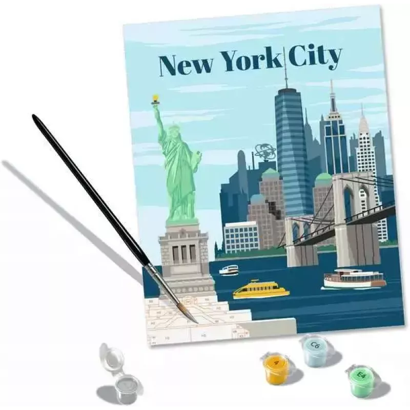 Värvimiskomplekt Ravensburger CreArt — Värviline New York (värvi-numbrite-järgi komplekt)
