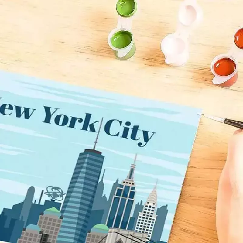 Värvimiskomplekt Ravensburger CreArt — Värviline New York (värvi-numbrite-järgi komplekt)
