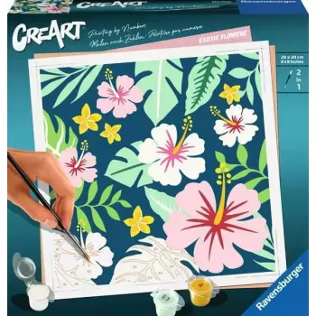 Värvimiskomplekt Ravensburger CreArt – eksootilised taimed (mudel 23729) numbrite järgi värvimine