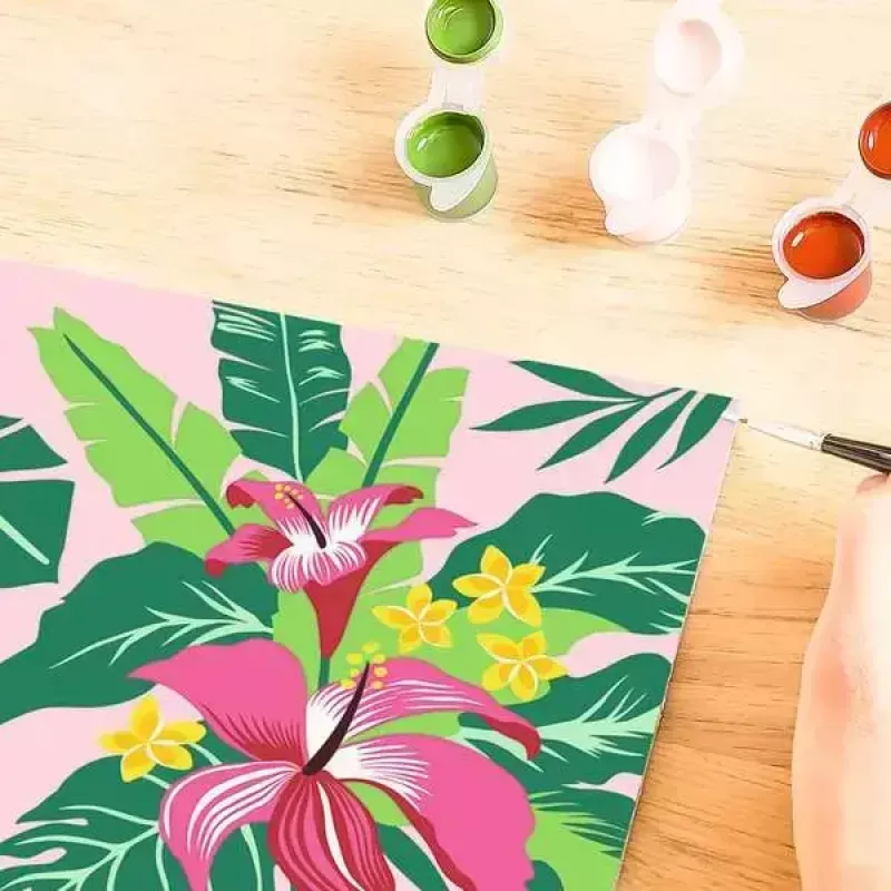 Ravensburger CreArt Tropical Plants maalimiskomplekt, mudel 23728 — numbrite järgi maalimise komplekt