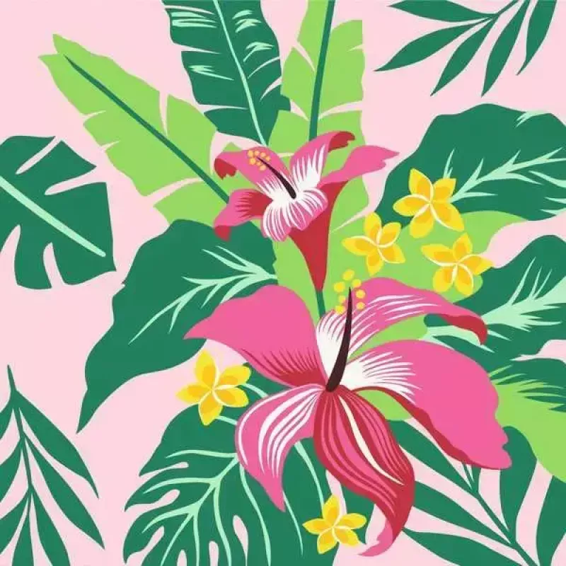 Ravensburger CreArt Tropical Plants maalimiskomplekt, mudel 23728 — numbrite järgi maalimise komplekt