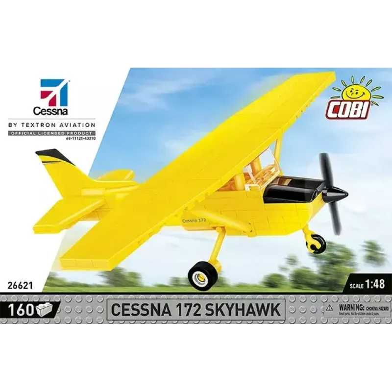 Construction toy Cobi Cessna 172 Skyhawk kollane model 26621 - scale and assembly set