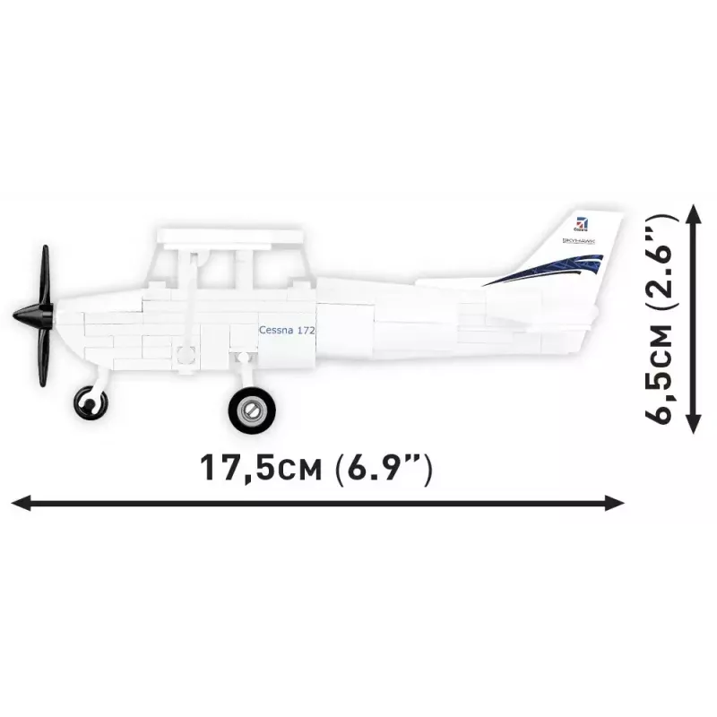 Ehitusmänguasi Cobi Cessna 172 Skyhawk valge ehituskomplekt