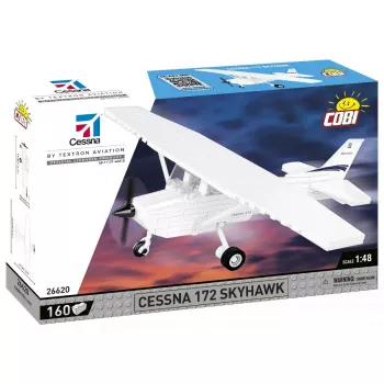 Ehitusmänguasi Cobi Cessna 172 Skyhawk valge ehituskomplekt