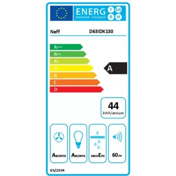 Neff D63IDK1S0 õhupuhasti Seinale kinnitatav Must 430 m³/h