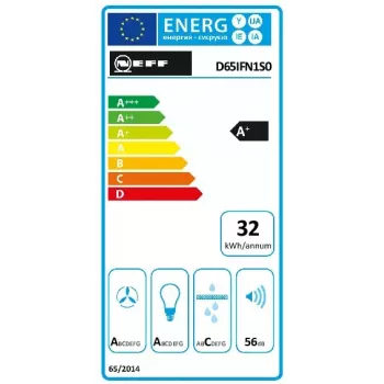 Neff D65IFN1S0 pliidikubu Seinale paigaldatav Must 687 m³/h