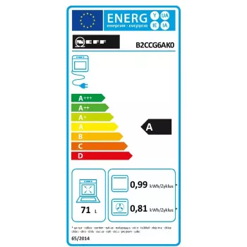 NEFF BX46PB toiduvalmistamisseade — tsoon-induktsioonpliit (4 tsooni) ja elektriahi, 71 L, klaaskeraamiline, must