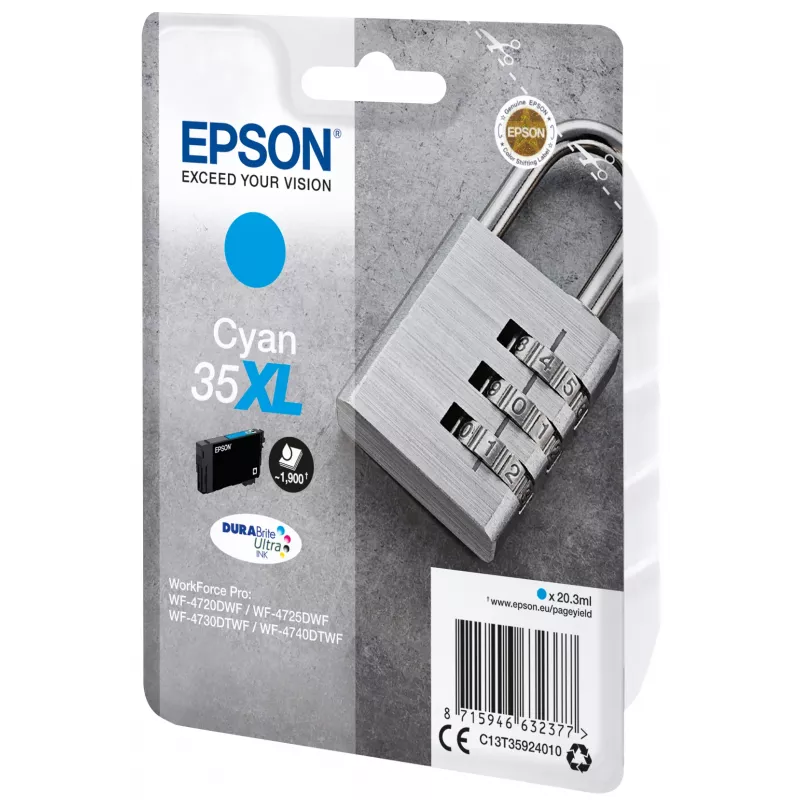 Kassett Epson Padlock üksikpakend tsüaan 35XL DURABrite Ultra tint