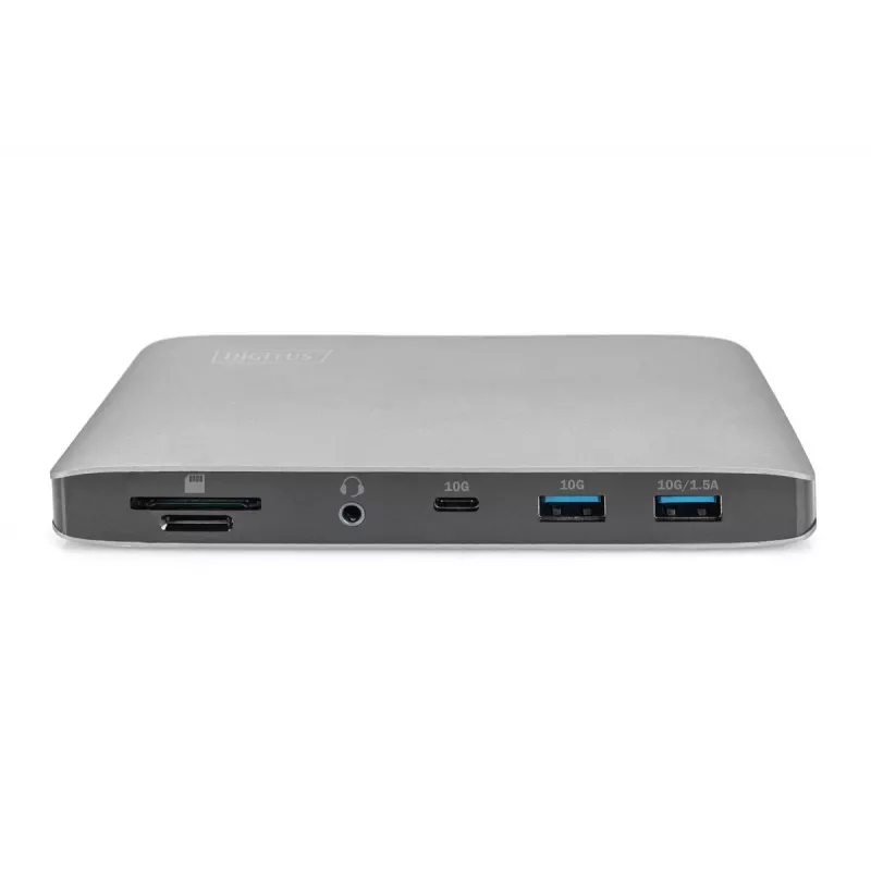 DIGITUS dokkimisjaam USB-C - 2x USB USB-C / 2x USB 3.0 10Gbps / USB 3.0 5Gpbs / 2x DP / Gbe / micro SD / SD / 3,5 mm - 60 W USB-toiteedastus