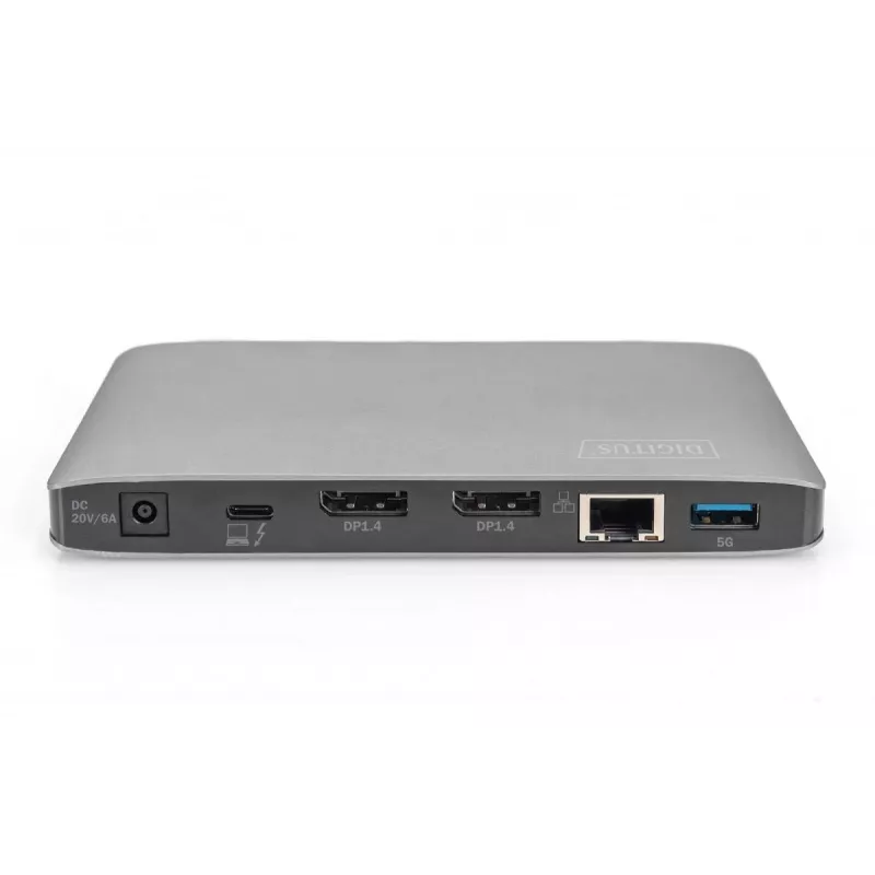 DIGITUS dokkimisjaam USB-C - 2x USB USB-C / 2x USB 3.0 10Gbps / USB 3.0 5Gpbs / 2x DP / Gbe / micro SD / SD / 3,5 mm - 60 W USB-toiteedastus