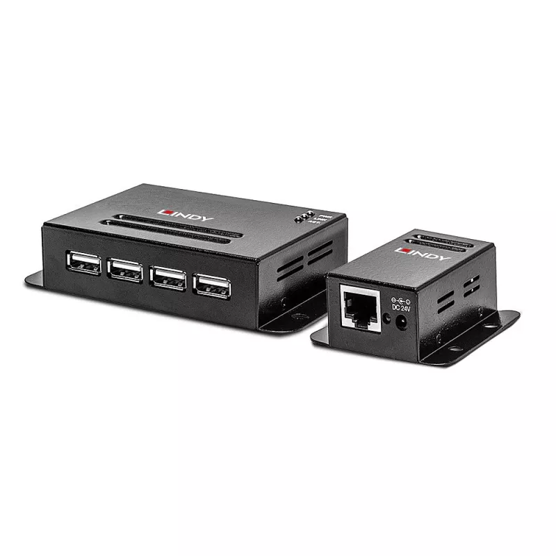 Lindy 50m 4-pordiline USB 2.0 Cat.6 pikendaja, võrgusaatja ja -vastuvõtja, 50 m, 480 Mbit/s, Cat5, Cat5e, Cat6, NS1021, fosforpronks