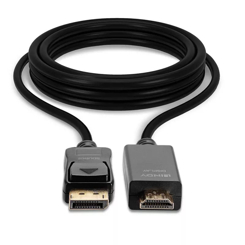 Lindy 2m DisplayPort–HDMI 10.2G kaabel