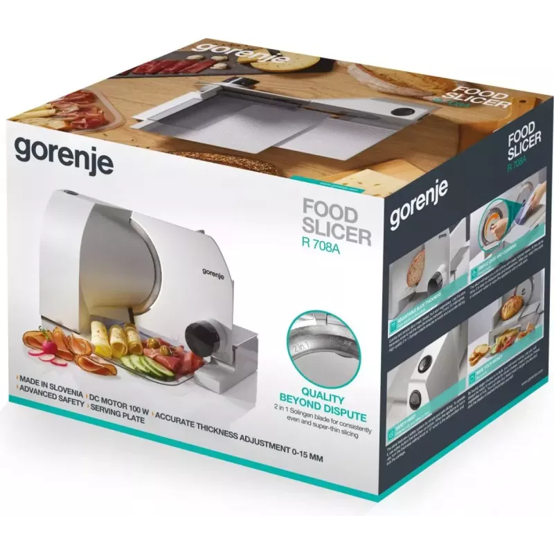 Elektriline viilutaja Gorenje R708A 100 W roostevaba teras 1,5 cm