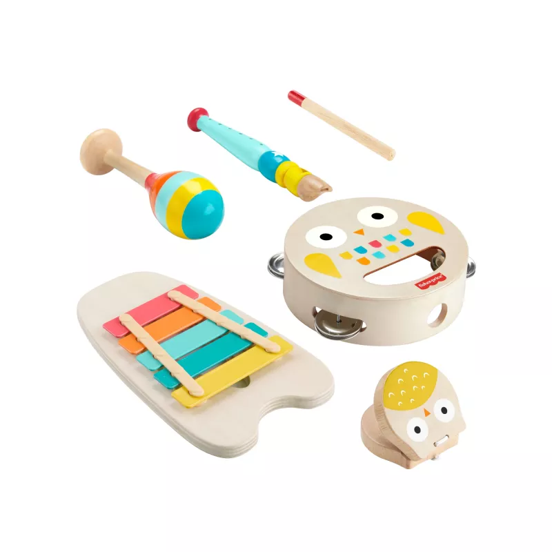 Mattel Music Gift Set with Wooden Instruments for Toddlers