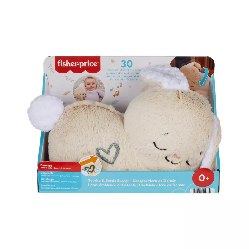 Fisher-Price Soothe & Settle Bunny pehme beebimänguasi ja kohandatav helimasin liikumisega