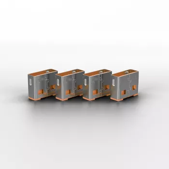 Pordiblokeerija Lindy USB Port Blocker 4 tk komplekt, värvikood oranž